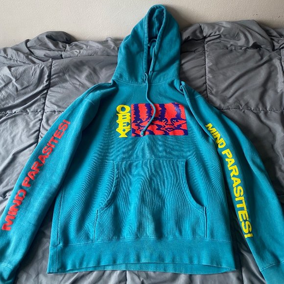 Obey Men's Box Hoodie Sweatshirt Mind Parasites - Picture 1 of 2